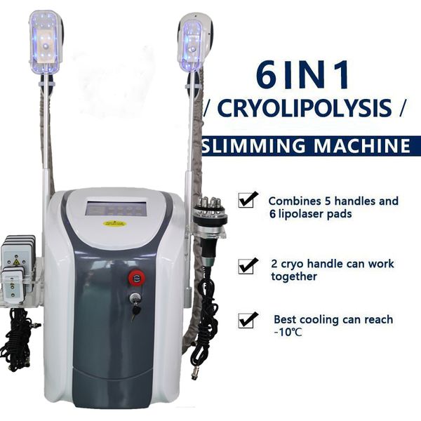 Image of ENM 699592434 cryotherapy fat e liposuction cavitation slimming machine lipo laser weight loss rf skin firm device 2 cryo handles