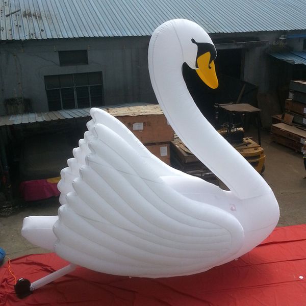 Image of ENM 710121635 customized 4m advertising white giant inflatable swan model goose for holiday park decoration