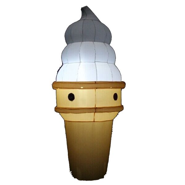 Image of ENM 710585368 outdoor giant inflatable ice cream cone with led lights for shop advertisement logo printable