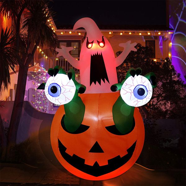 Image of ENM 724672604 customized wholesale factory price giant outdoor halloween party decoration inflatable pumpkin white ghost with led light