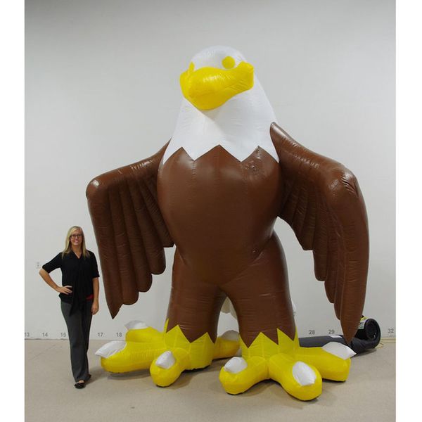 Image of ENM 726862809 custom 20ft giant inflatable eagle balloon flying hawk mascot for outdoor advertising