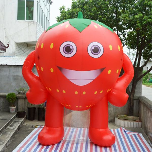 Image of ENM 760384038 fruit shop decoration event giant inflatable strawberry model with blower wholesale festival advertising