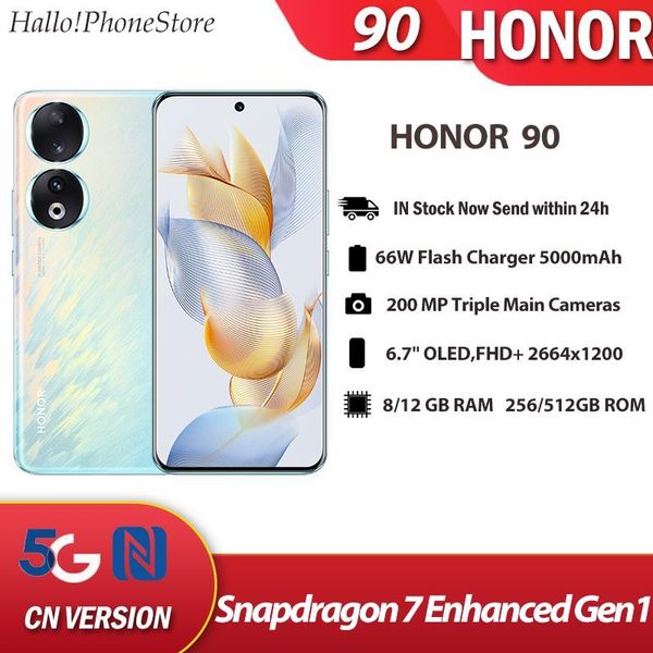 Image of ENS 884396224 new honor 90 5g 120hz 67 inches oled smartphone snapdragon 7 enhanced gen 1 200mp nfc 100w 5000mah magicos 71 ota