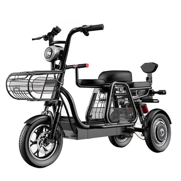 Image of ENSP 741085489 new electric scooter bike parent-child 3 wheels electric scooters 12inch 500w 48v powerful electric-scooter with three seat