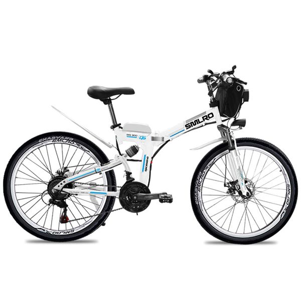Image of ENSP 758238896 smlro mx300 full suspension electric bike 500w 48v 13ah adults ebike with removable battery 26 inch folding electric bicycle fashion e-bike