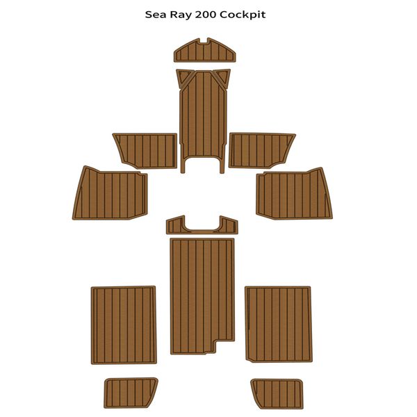 Image of ENSP 864613771 sea ray 200 cockpit pad boat eva foam faux teak deck floor mat flooring