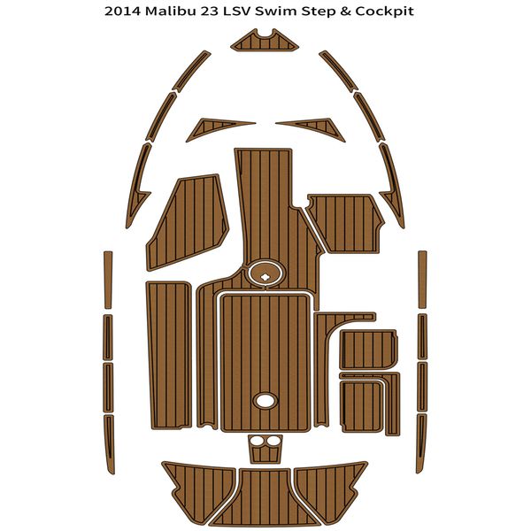 Image of ENSP 866250137 2014 malibu 23 lsv swim platform cockpit pad boat eva foam teak deck floor mat