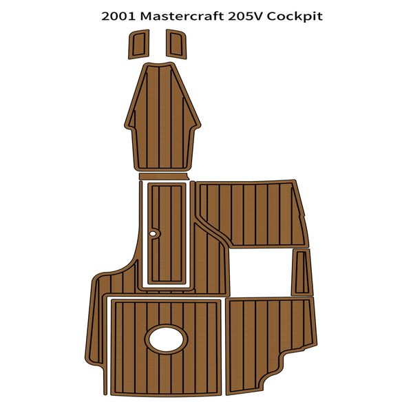 Image of ENSP 866317890 2001 mastercraft 205v cockpit pad boat eva foam faux teak deck floor mat
