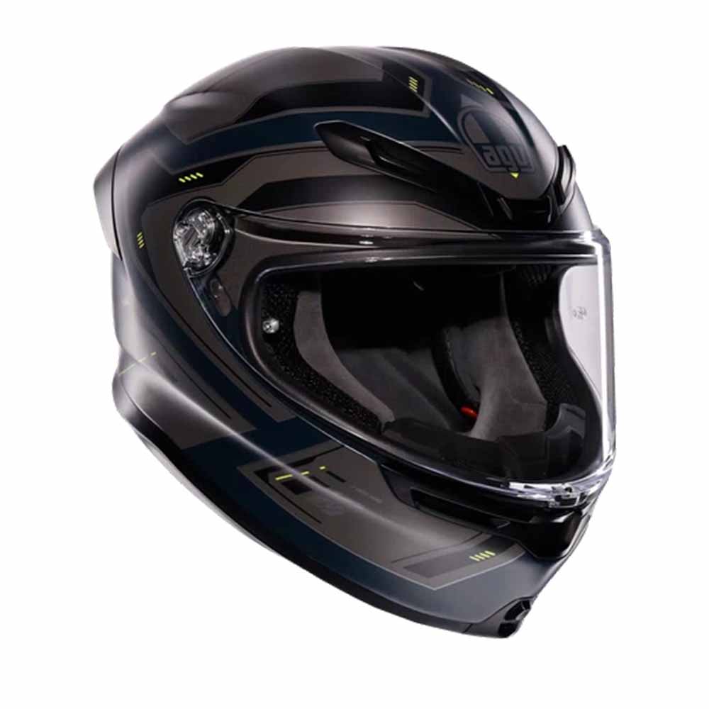 Image of EU AGV K6 S E2206 Mplk Enhance Matt Grey Yellow Fluo Full Face Helmet Taille XS