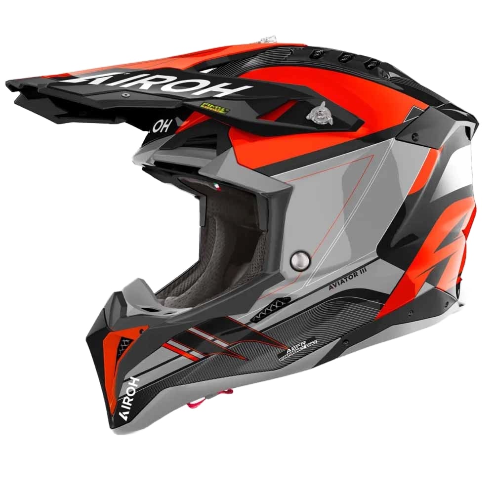 Image of EU Airoh Aviator 3 Saber Orange Offroad Helmet Taille L