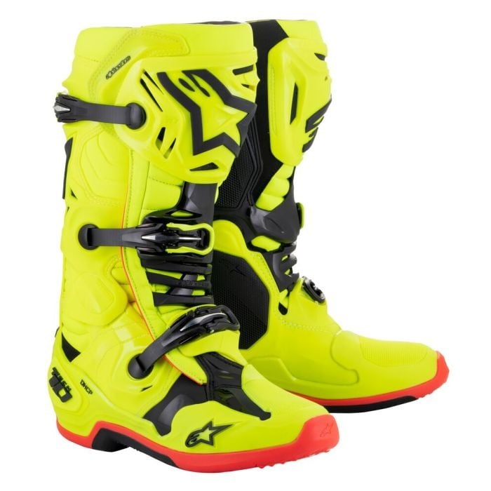 Image of EU Alpinestars Tech 10 Boots Yellow Fluo Black Red Fluo Taille US 13