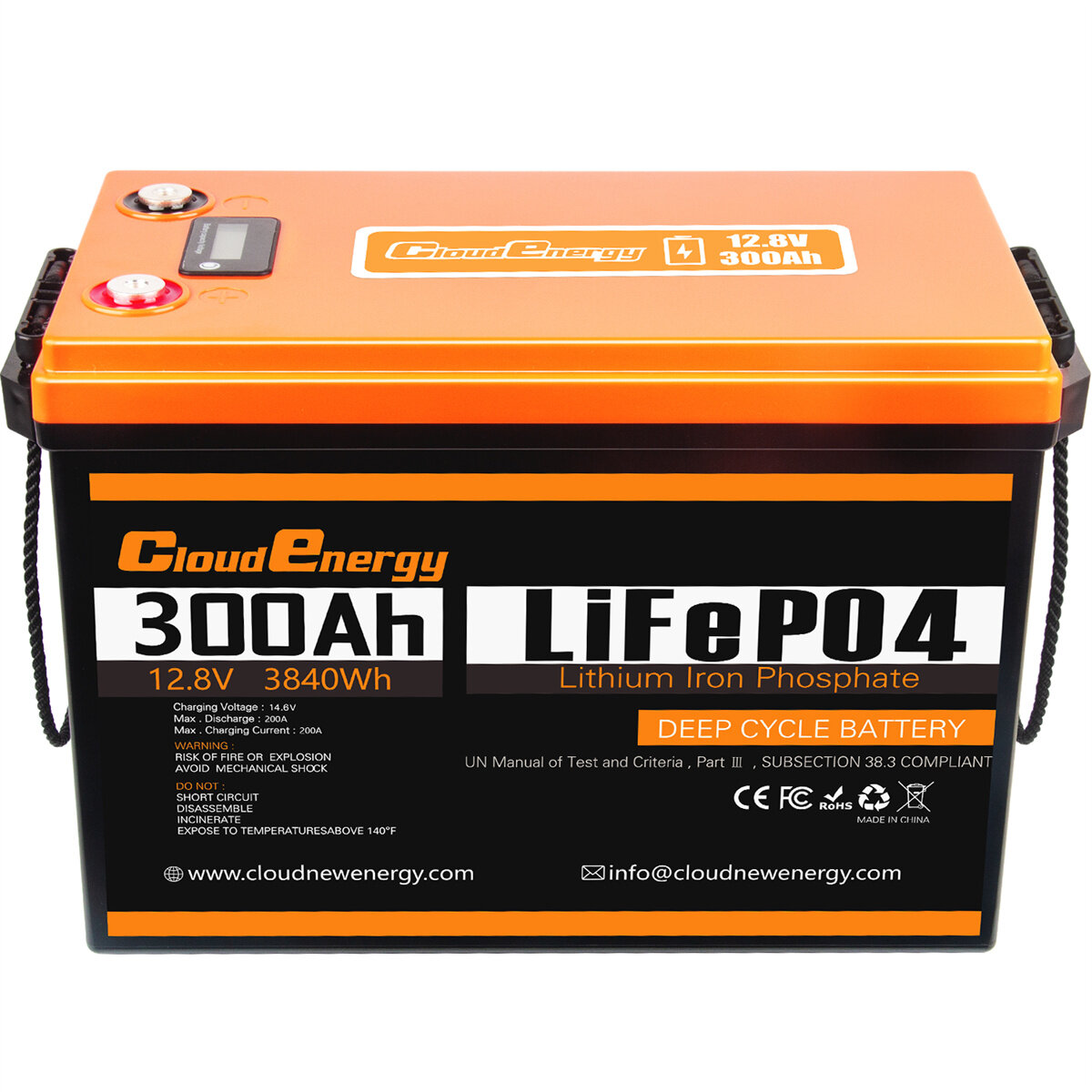 Image of [EU DIRECT] Cloudenergy 12V 300Ah LiFePO4 Lithium Battery Pack 384kWh Backup Power 6000+Deep Cycles with Longer Runtime