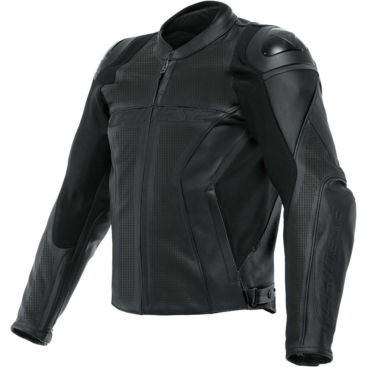 Image of EU Dainese Racing 4 Leather Jacket Perf Black Black Black Taille 50