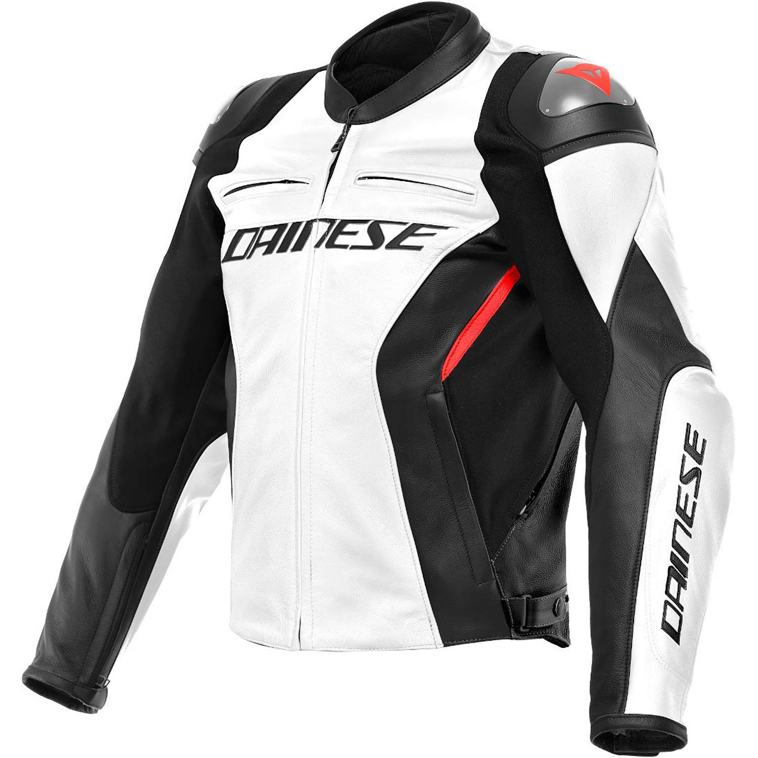 Image of EU Dainese Racing 4 Leather Jacket White Black Taille 48