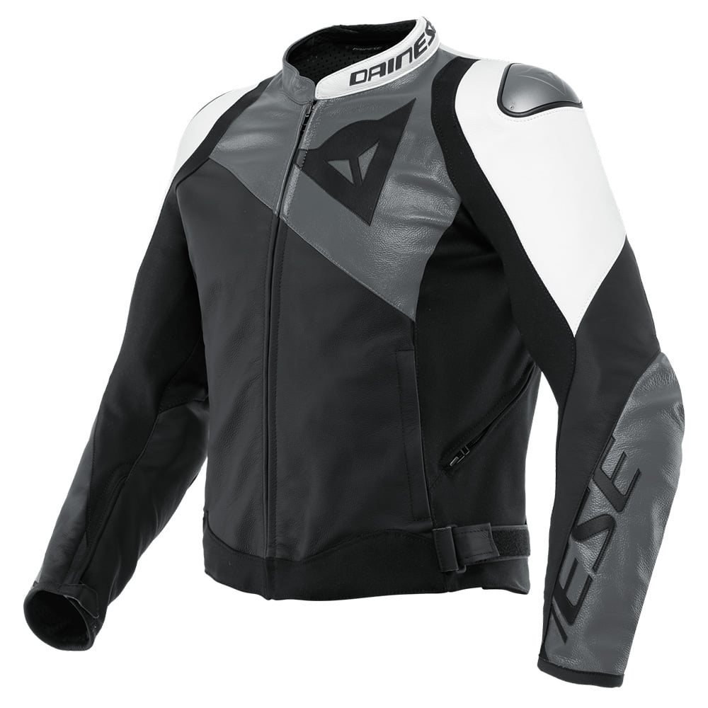 Image of EU Dainese Sportiva Leather Jacket Black Matt Anthracite White Taille 50