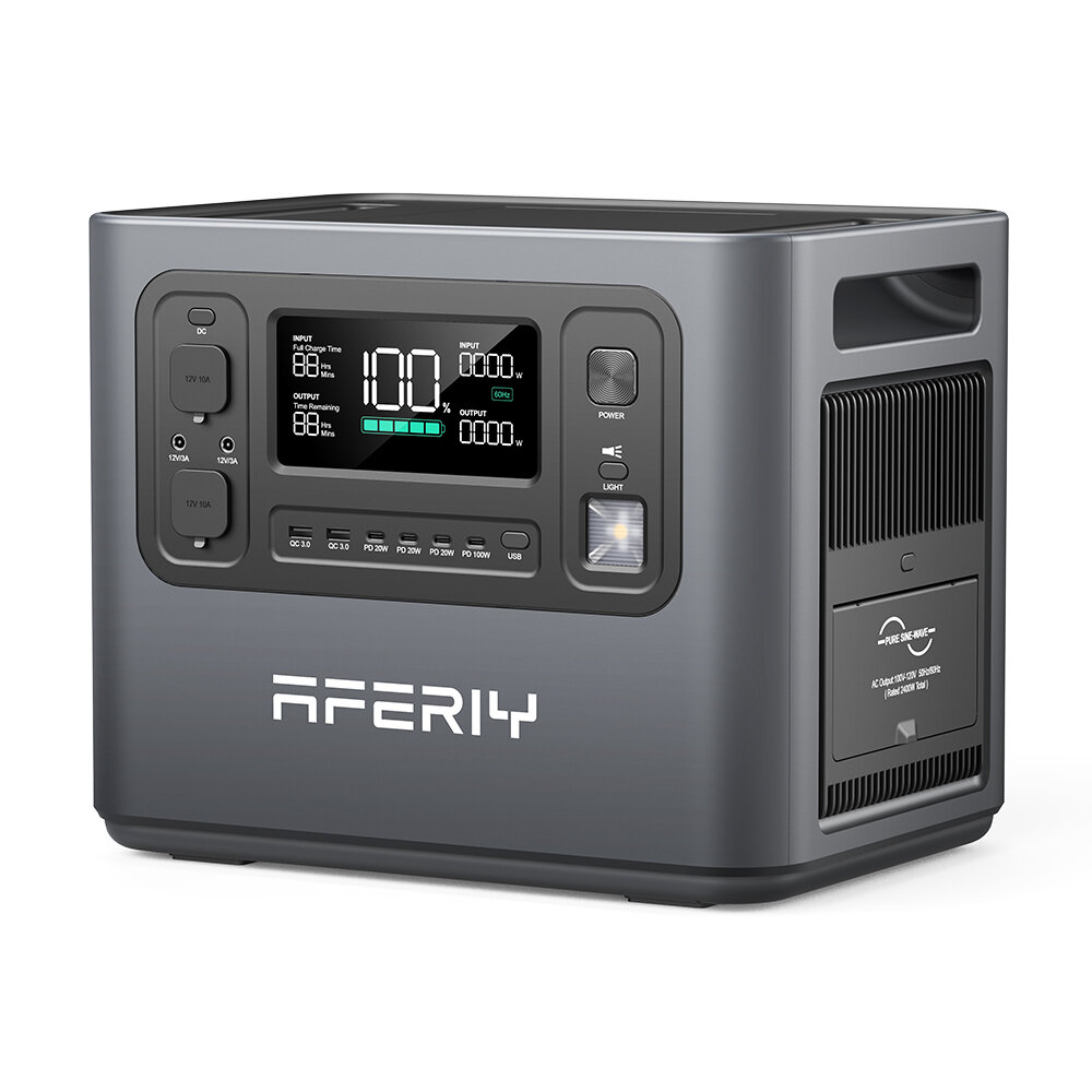 Image of [EU Direct] Aferiy P210 2400W 2048Wh LiFePO4 Battery Portable Power Station UPS Pure Sine Wave 13 Output Ports15 Hour