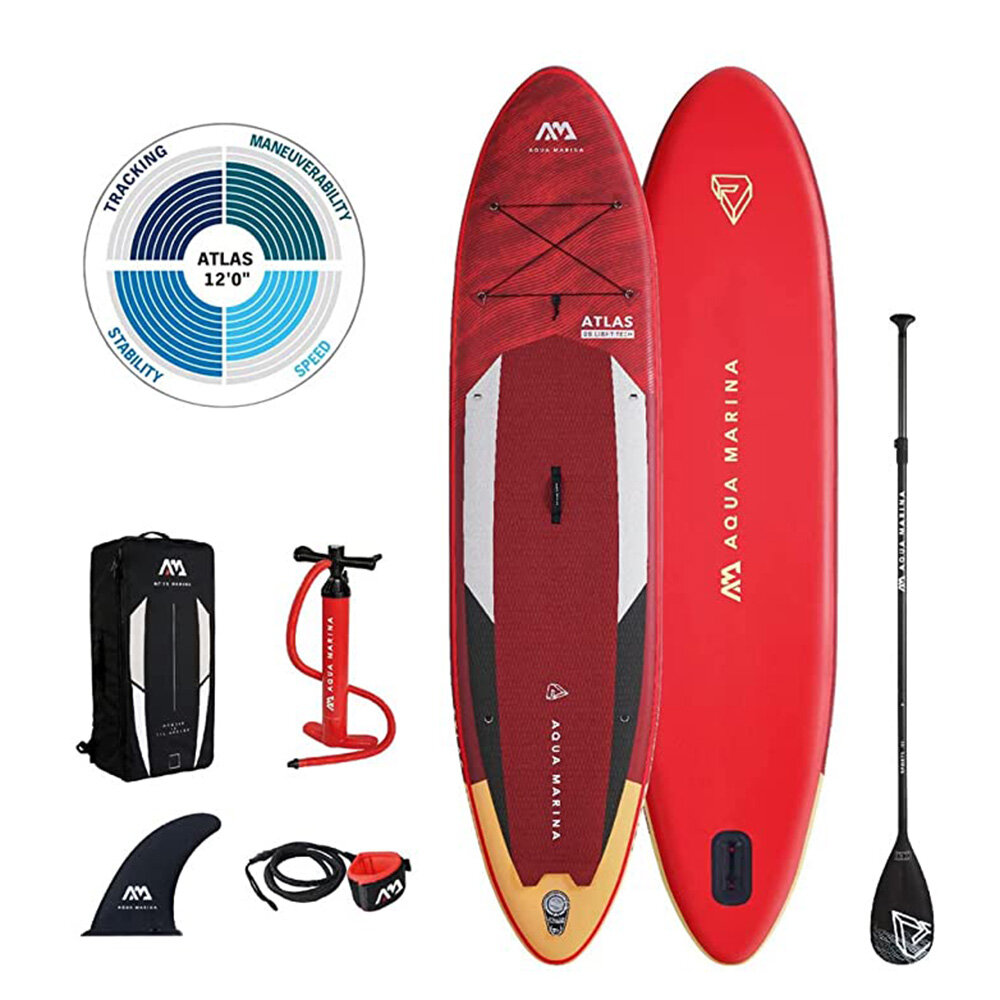 Image of [EU Direct] Aqua Marina 366 x 86 x 15cm Inflatable Stand Up Paddle Board Max Weight Capacity 396lbs Surfboard With Premi