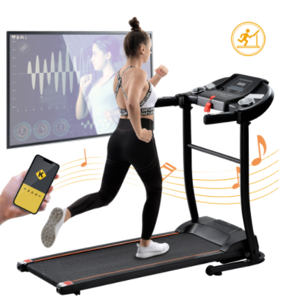 Image of [EU Direct] BOMINFIT 2-in-1 Foldable Treadmill 15HP 12km/h LED Display APP Connect Intelligent Running Machine Max Load