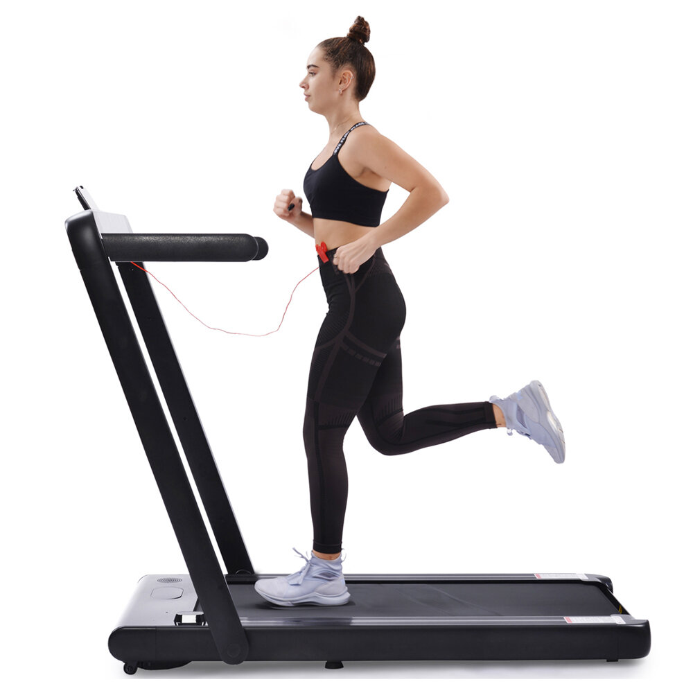 Image of [EU Direct] BOMINFIT 2-in-1 Foldable Treadmill 225HP 12km/h 12 Gears 2 Modes LED Display USB Bluetooth Running Machine