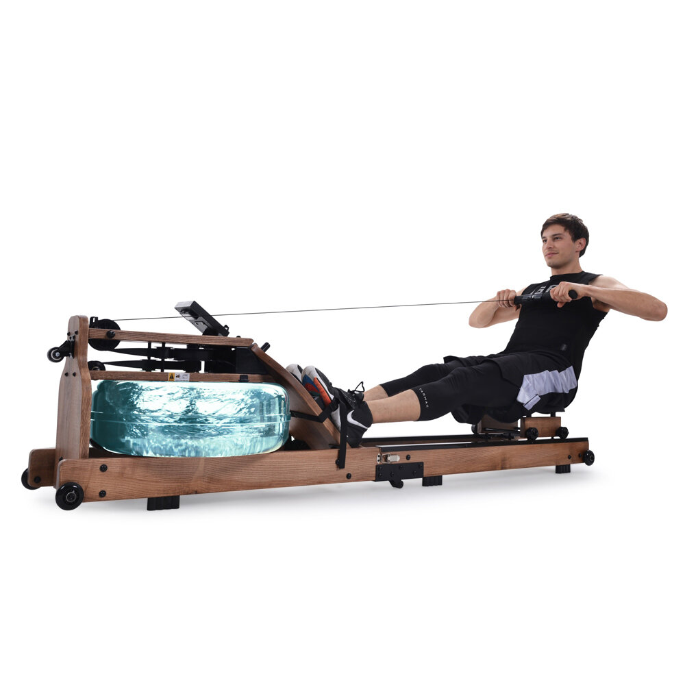 Image of [EU Direct] BOMINFIT Intelligent Foldable Double Track Rowing Machine Water Resistance Arm Abdominal Muscle Trainer Boat