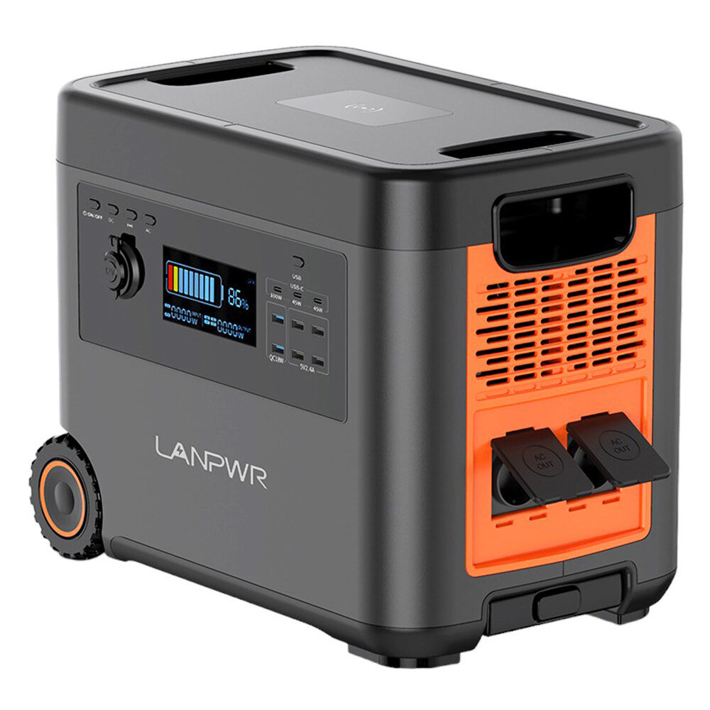 Image of [EU Direct] LANPWR D5 2500W Portable Power Station 2160Wh LifePo4 Solar Generator 15W Wireless Charging 14 Outlets 65 Mi
