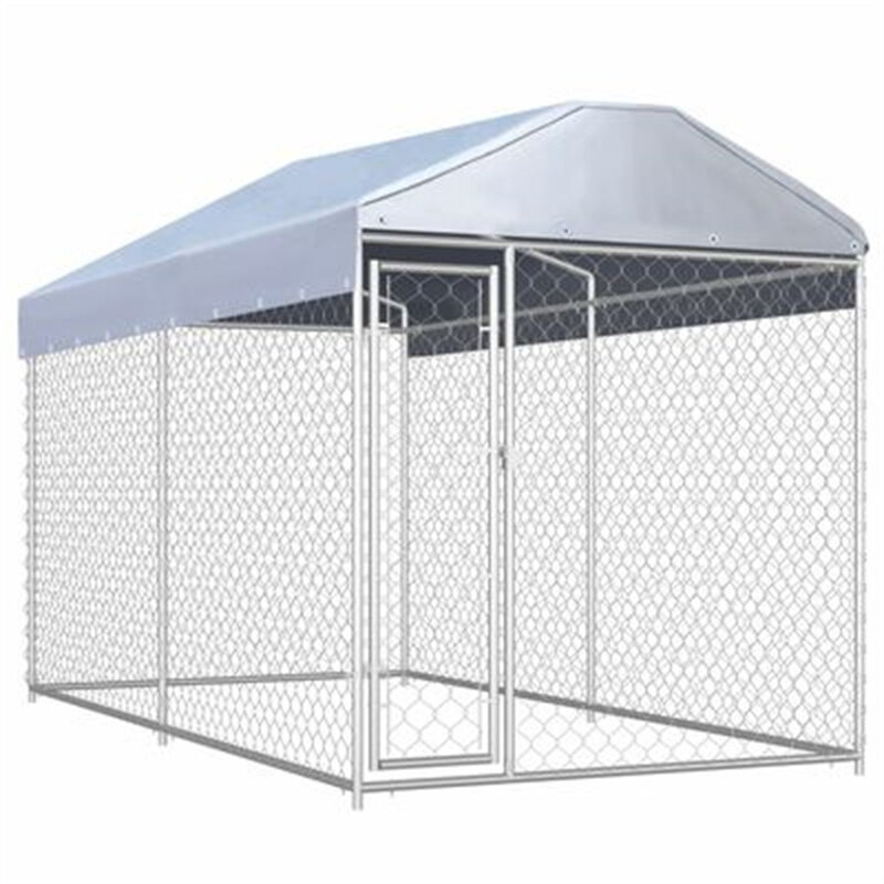 Image of [EU Direct] vidaXL 172 m³ Outdoor Dog Kennel 145024 Puppy Heavy Duty Cage Galvanized Steel Frame Fence Playpen Exercise
