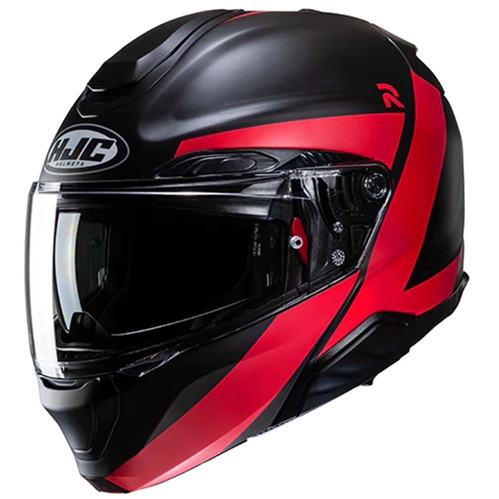 Image of EU HJC RPHA 91 Abbes Black Red Modular Helmet Taille L