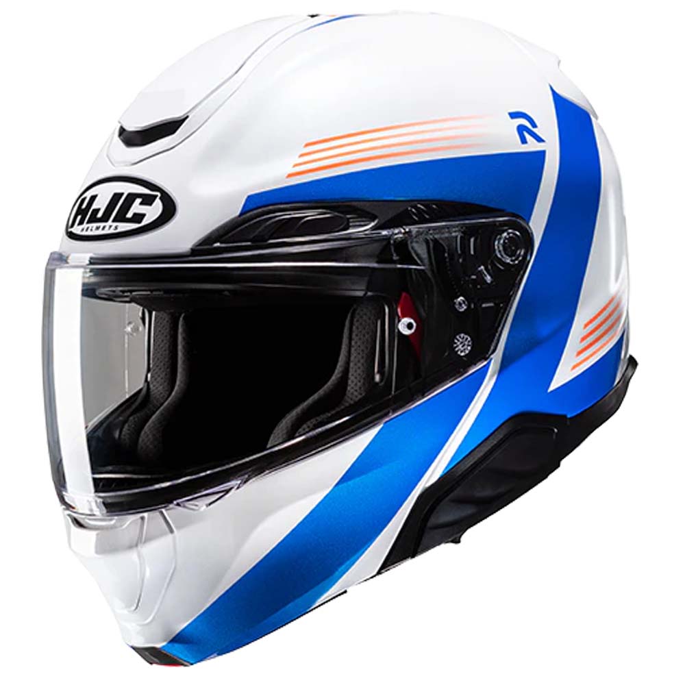 Image of EU HJC RPHA 91 Abbes White Blue Modular Helmet Taille S