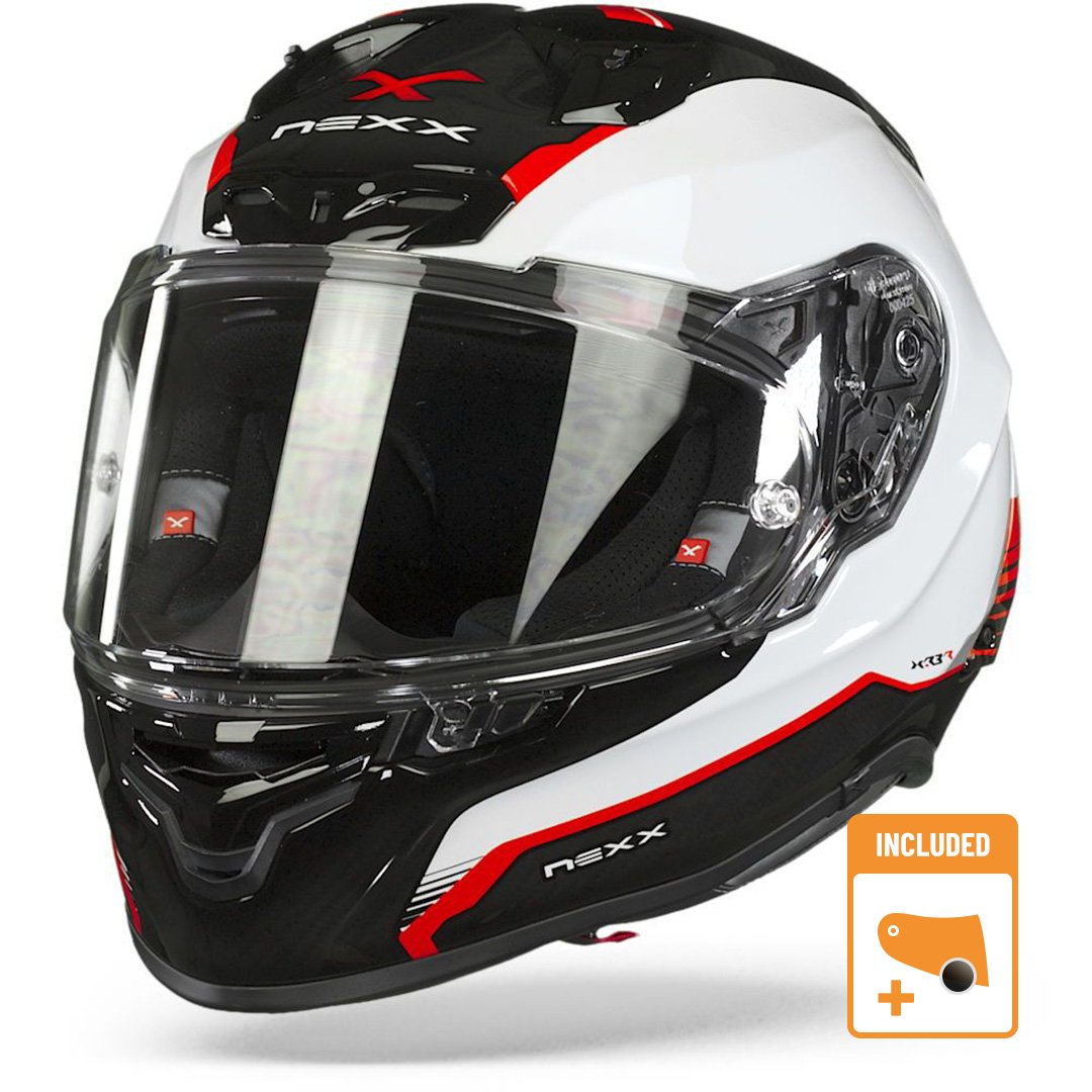 Image of EU Nexx XR3R Carbon Blanc Rouge Casque Intégral Taille XS