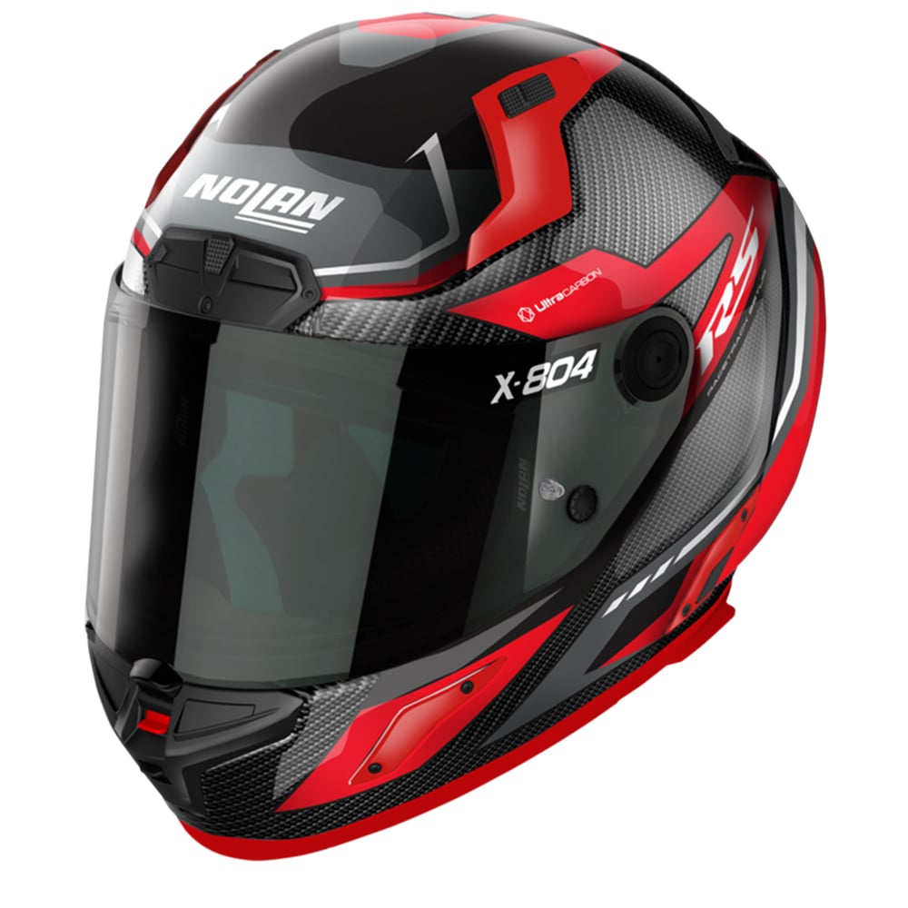 Image of EU Nolan X-804 RS Ultra Carbon Maven 015 Red Grey Full Face Helmet Taille L