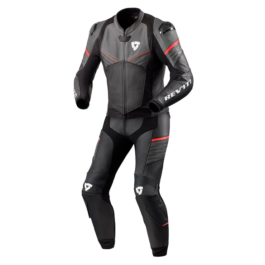 Image of EU REV'IT! Combi Beta 2-pièces Costume Anthracite Neon Rouge Taille 46