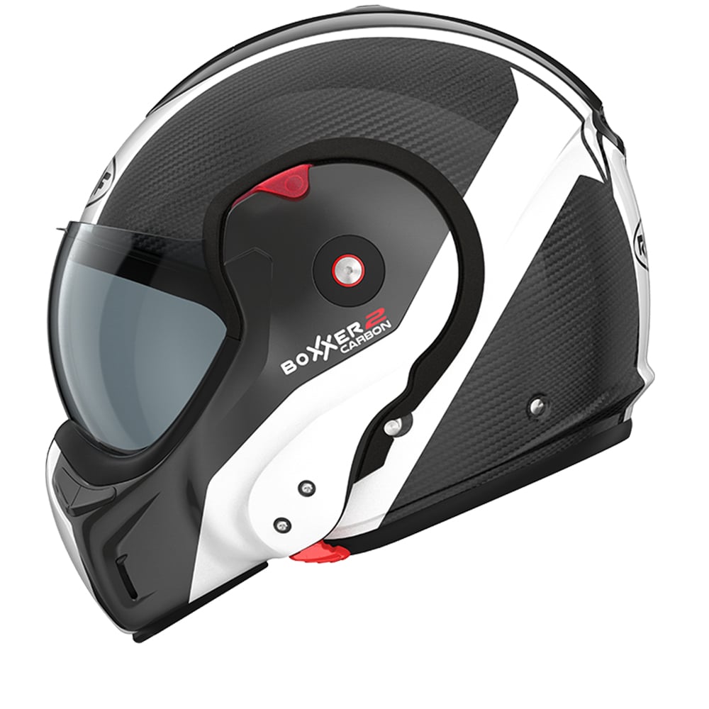 Image of EU ROOF RO9 BOXXER 2 Carbon Wonder Pearl White Modular Helmet Taille S