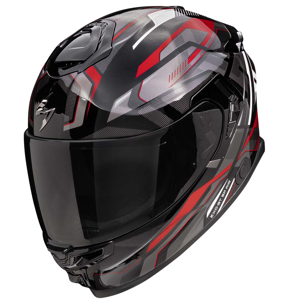 Image of EU Scorpion EXO-GT SP AIR Augusta Black Grey Red Full Face Helmet Taille L