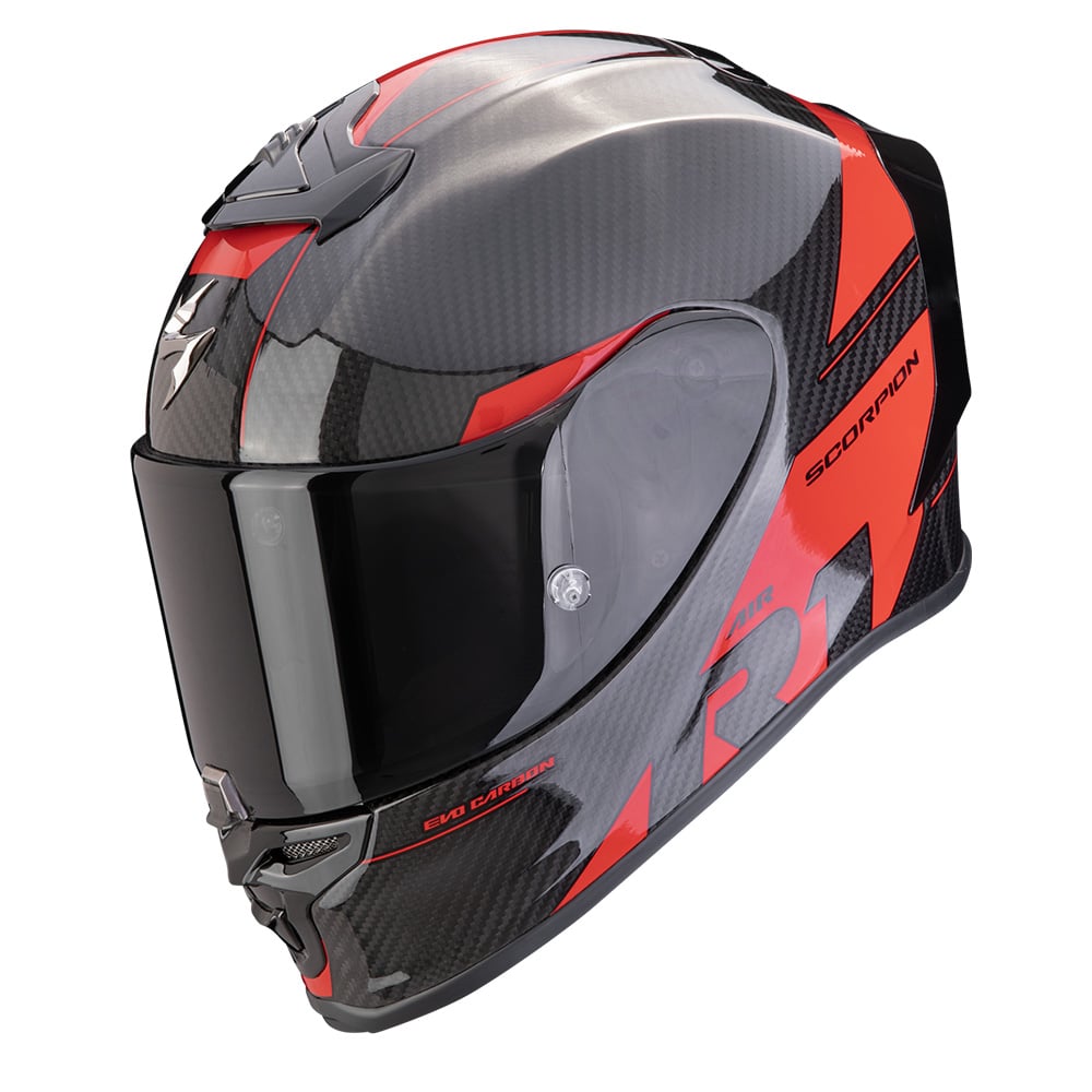 Image of EU Scorpion EXO-R1 Evo Carbon Air Rally Black-Red Casque Intégral Taille 2XL