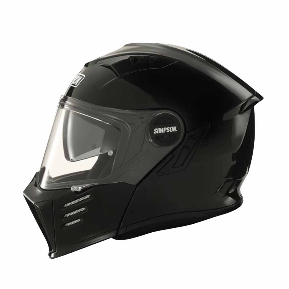 Image of EU Simpson Darksome Black Metal ECE2206 Modular Helmet Taille 2XL