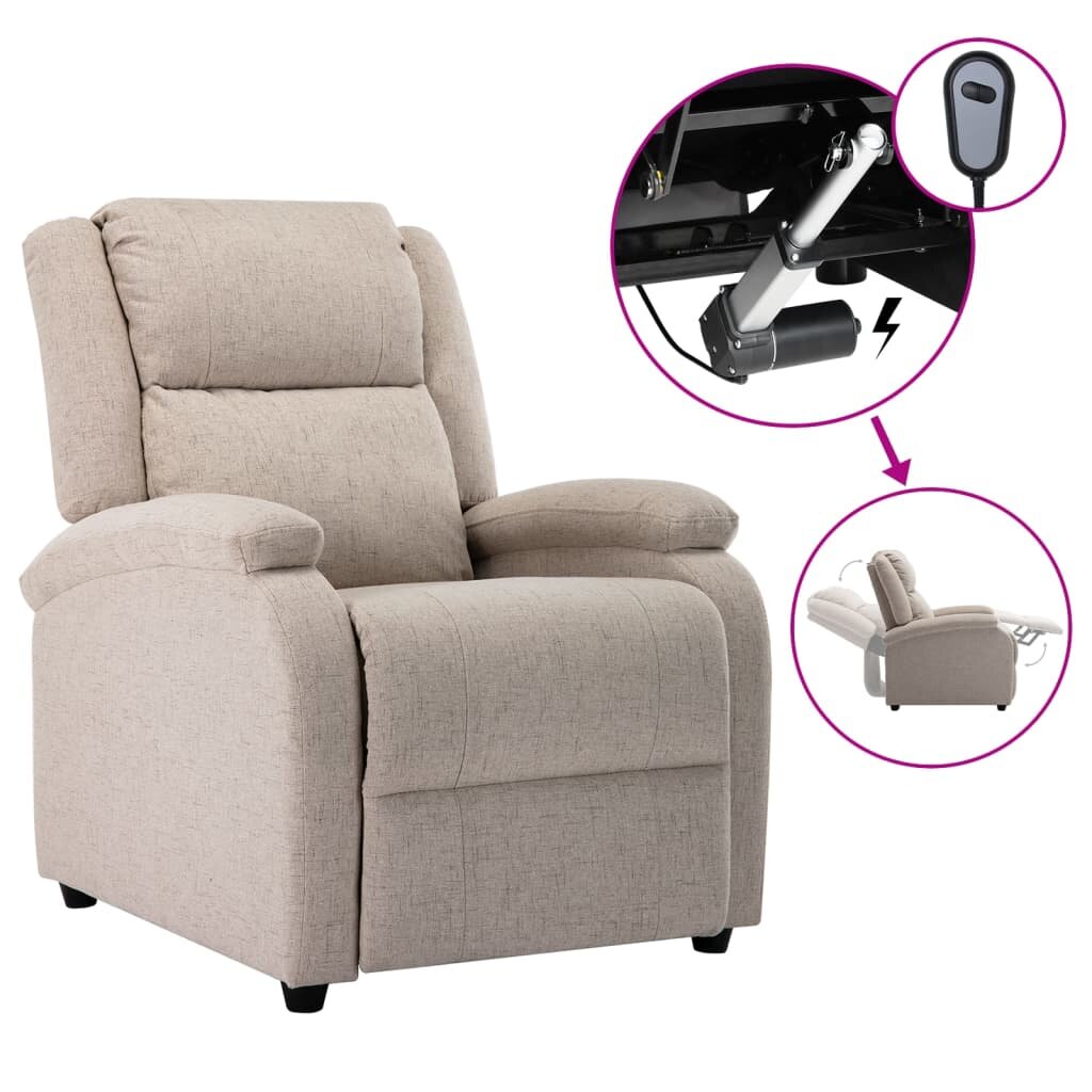 Image of Electric TV Recliner Chair Cream Fabric