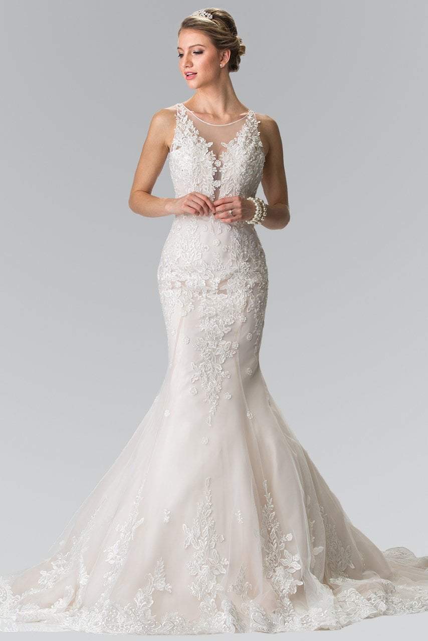 Image of Elizabeth K Bridal - GL2369 Lace Illusion Scoop Mermaid Bridal Gown