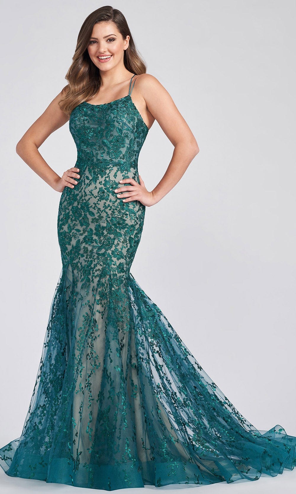 Image of Ellie Wilde EW122032 - Scoop Embroidered Prom Gown