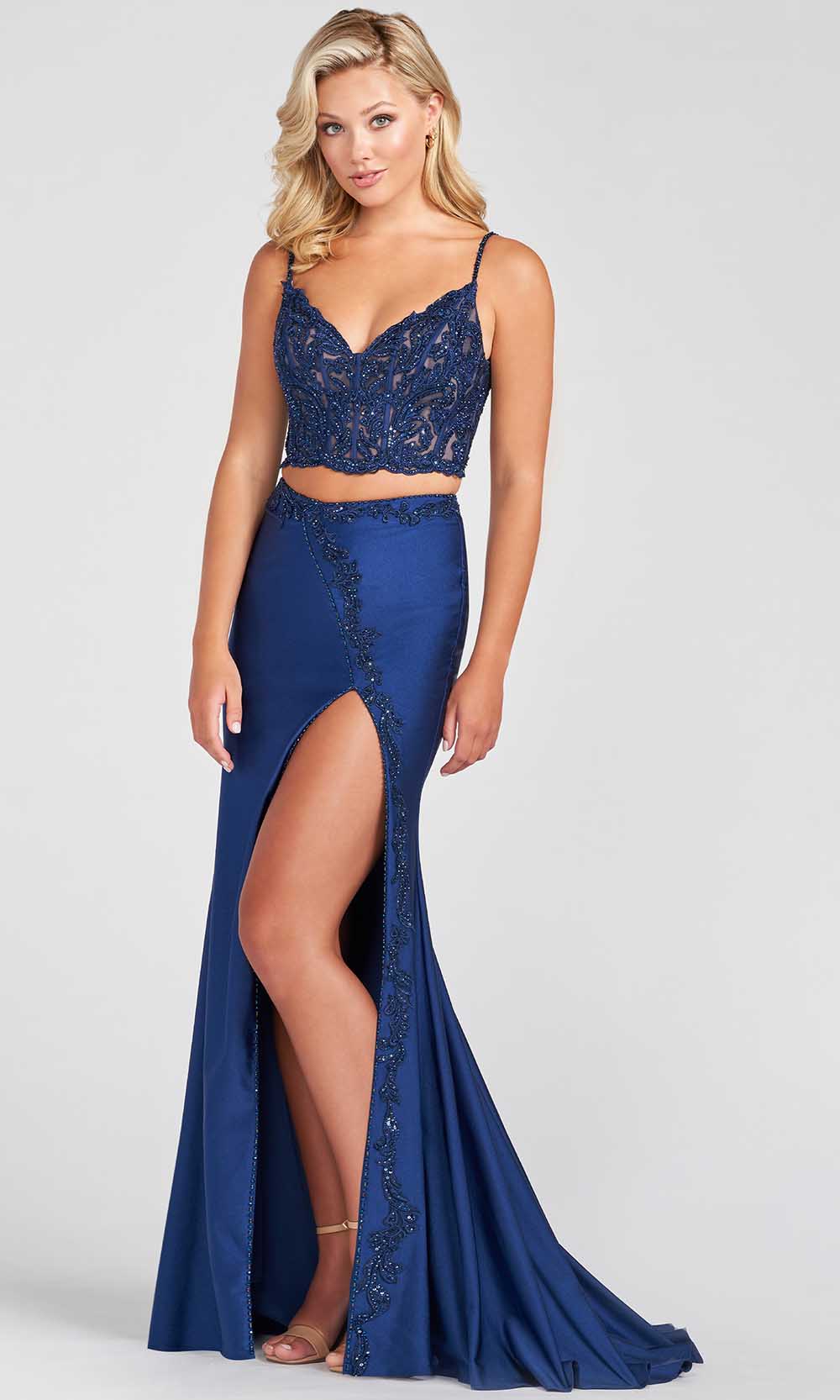 Image of Ellie Wilde EW122043 - V-Neck Two Piece Prom Dress