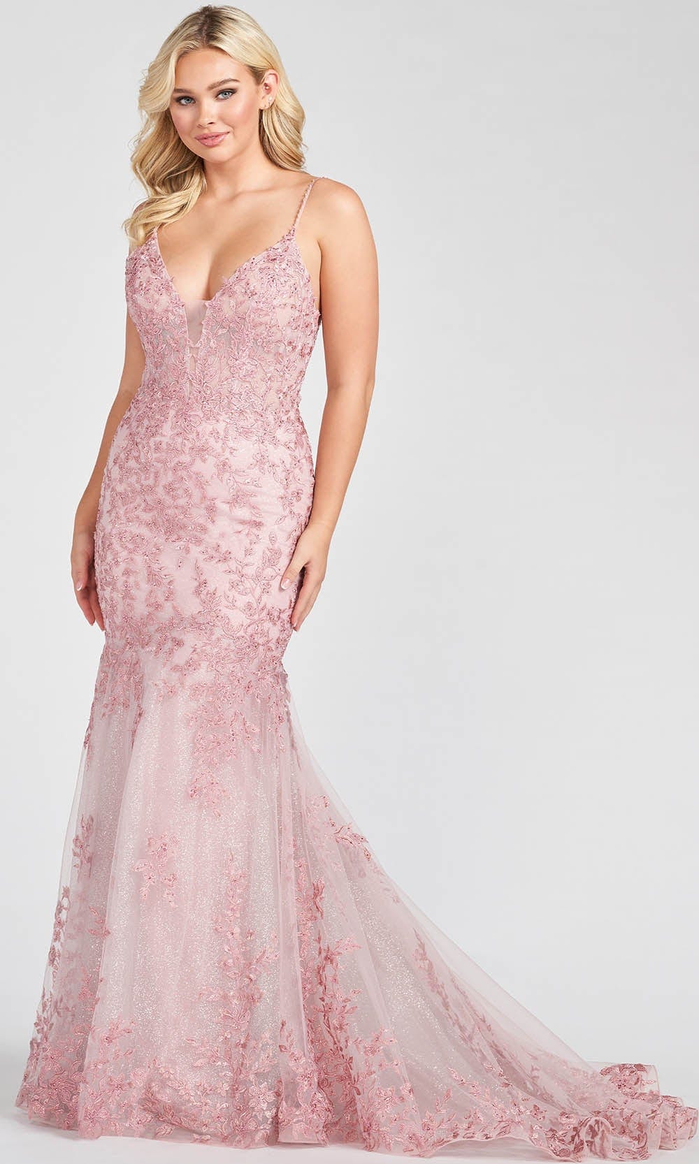 Image of Ellie Wilde EW122103 - Beaded Applique Prom Gown