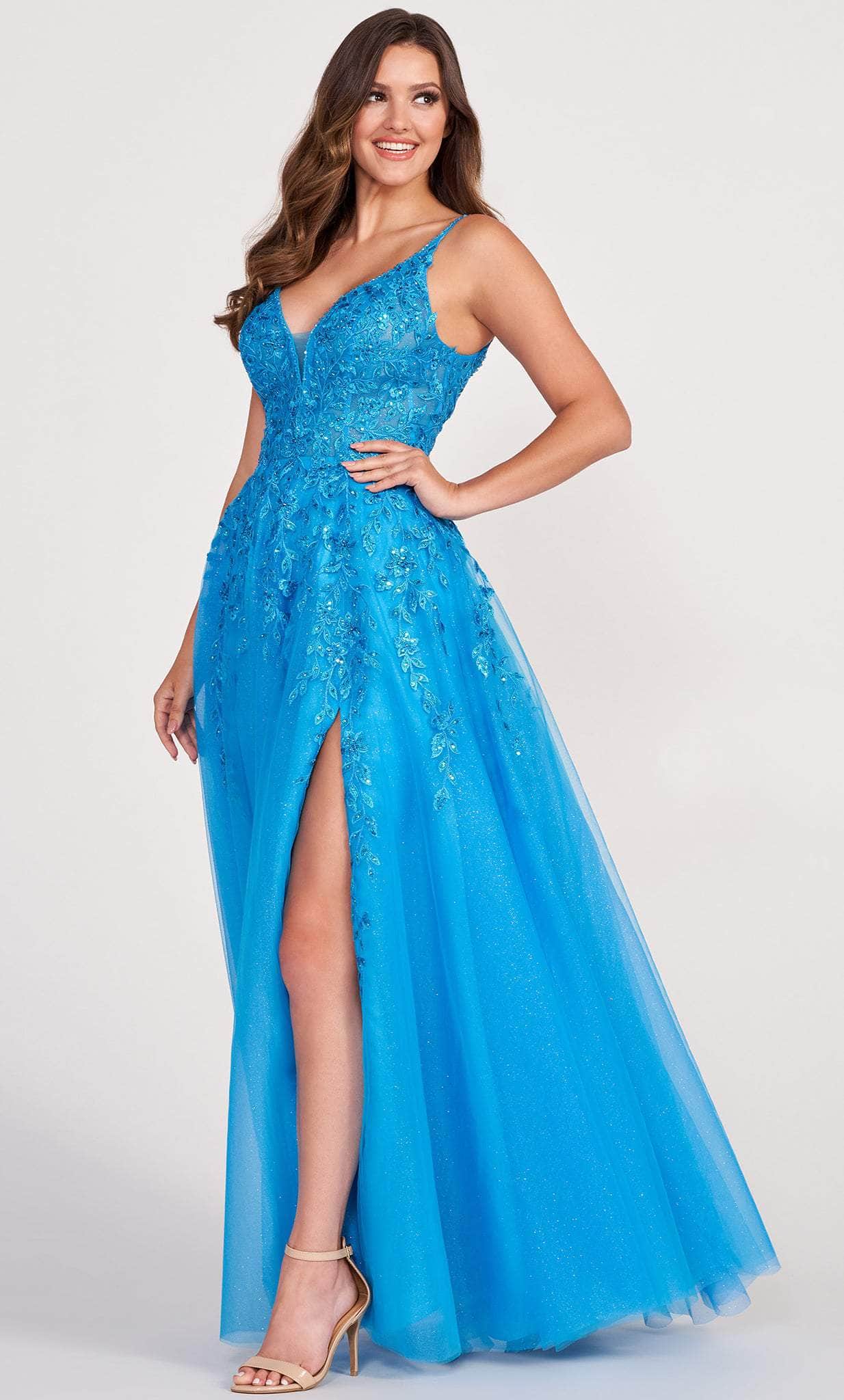 Image of Ellie Wilde EW34089 - V-Back Embroidered Prom Gown