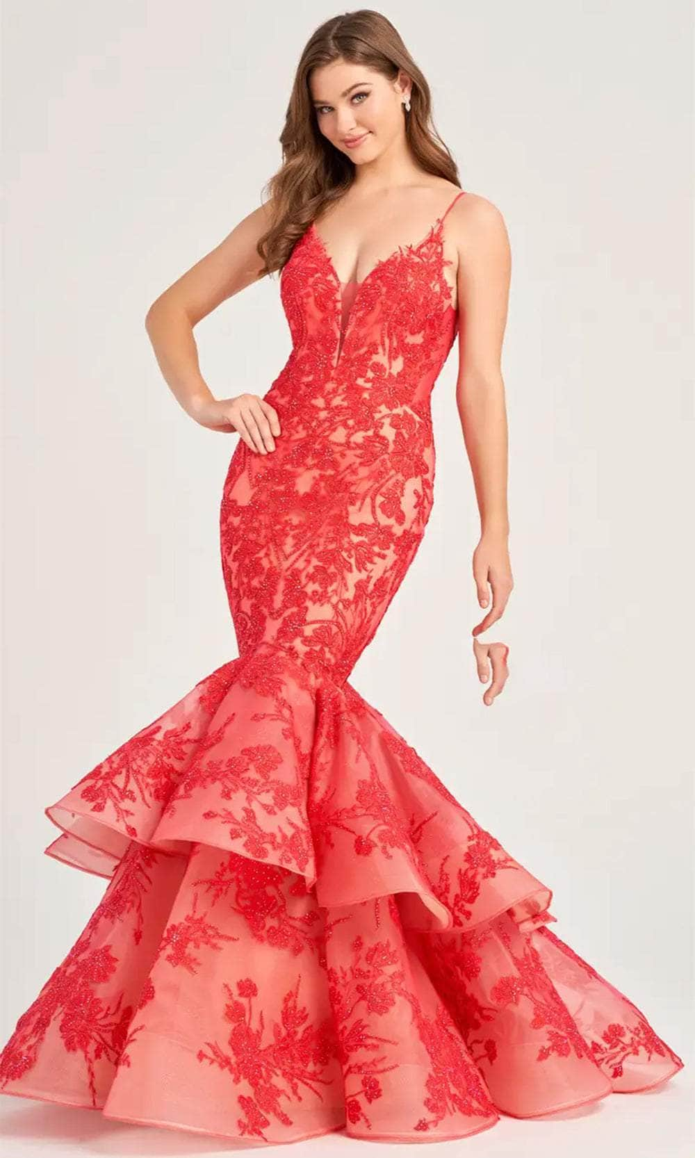 Image of Ellie Wilde EW35038 - Tiered Mermaid Evening Dress