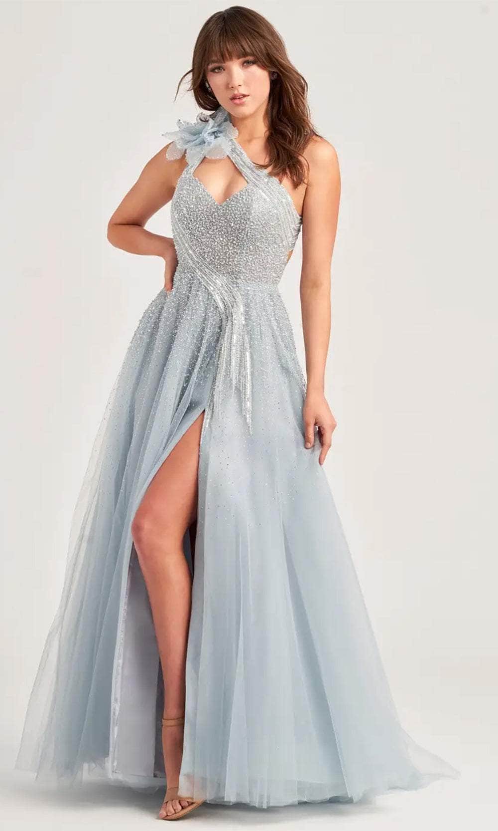 Image of Ellie Wilde EW35086 - Sweetheart Neck Rosette Accented Prom Gown