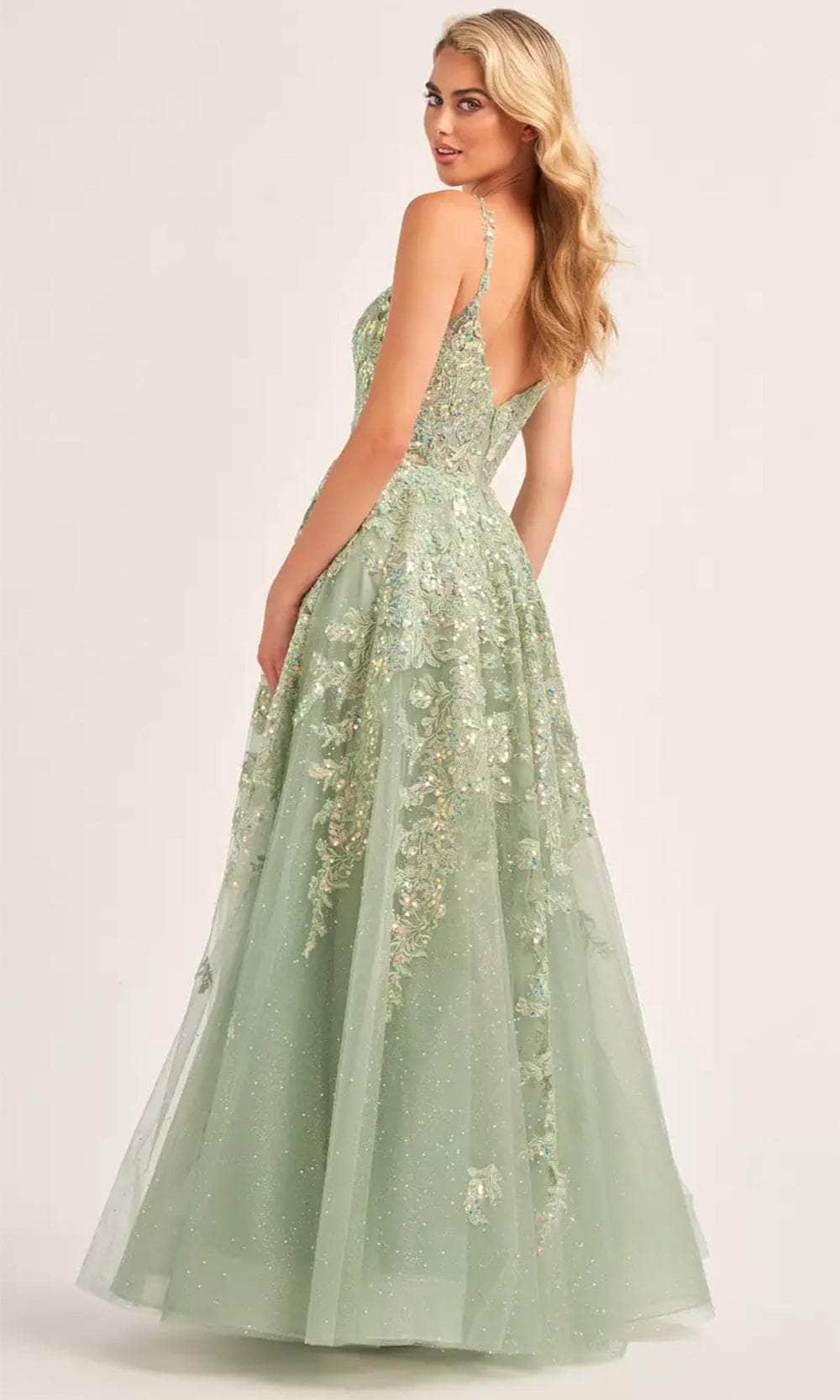 Image of Ellie Wilde EW35114 - Scoop Neck Sequin Embellished Prom Gown