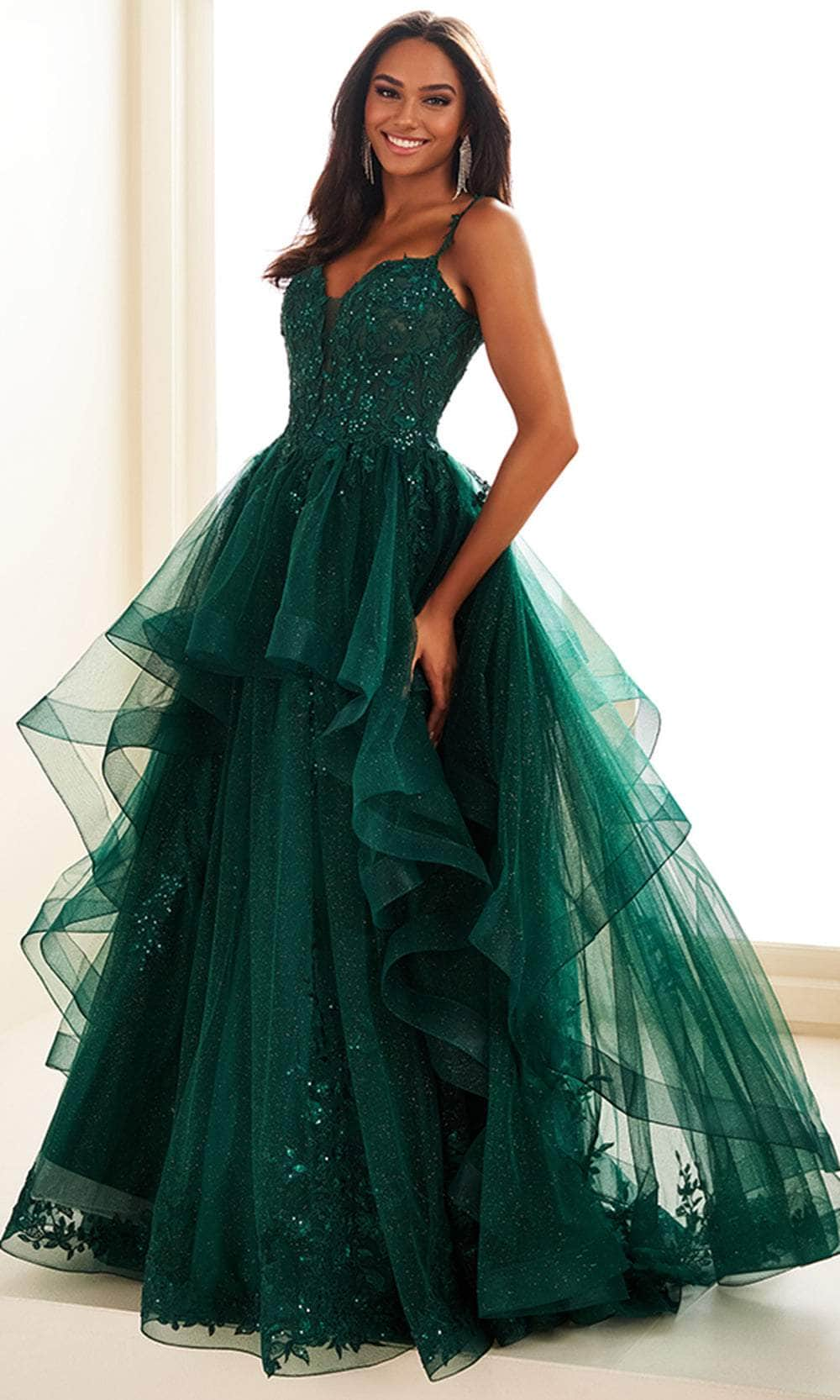 Image of Ellie Wilde EW36081 - Ruffled A-Line Embellished Prom Gown