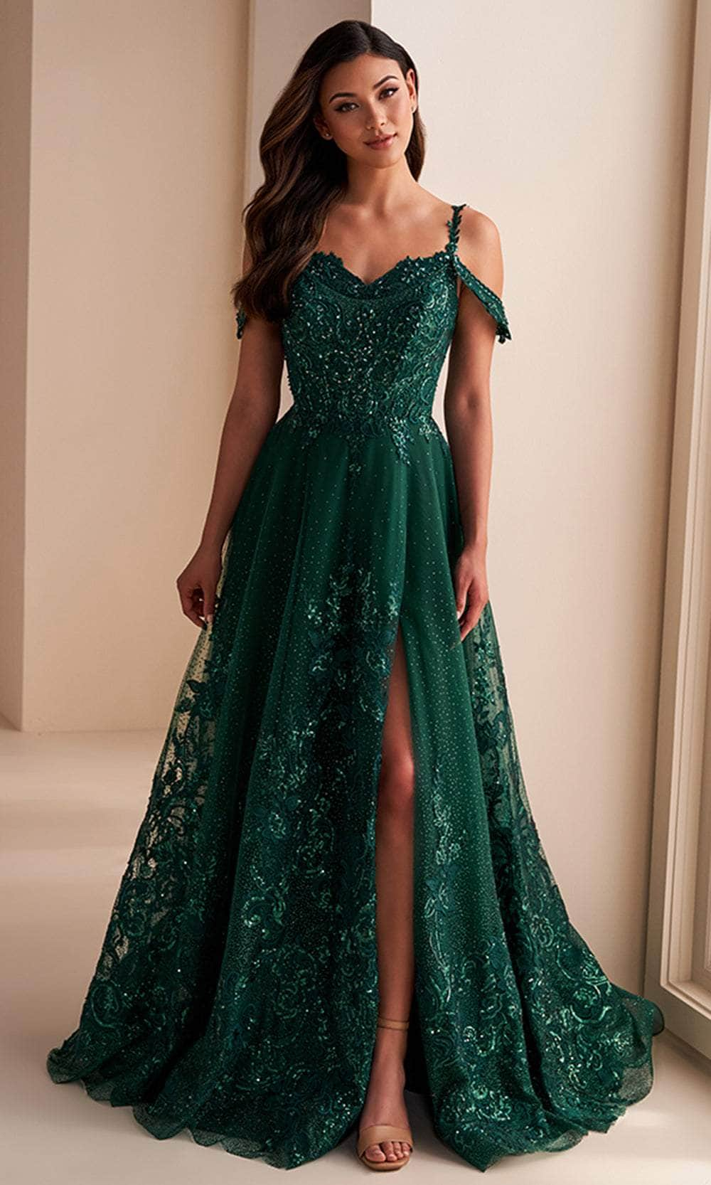 Image of Ellie Wilde EW36220 - Sweetheart Glitter Embroidered Prom Gown