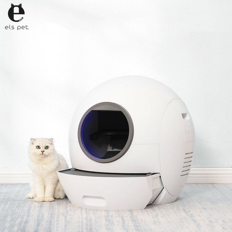 Image of Elspet 4L Smart Cat Toilet Automatic Self Cleaning Cat Toilet EnClosed Pet Tray Cat Litter Box Automatic Smart APP Remot