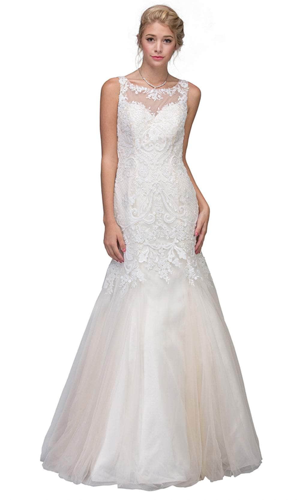 Image of Eureka Fashion 6701 - Bateau Neck Embroidered Bridal Gown