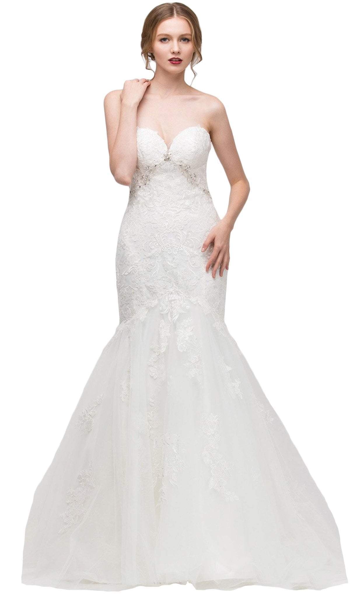 Image of Eureka Fashion Bridal - Sweetheart Jeweled Lace Trumpet Wedding Dress