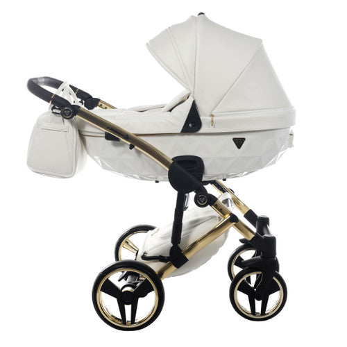 Image of Ex Display Junama Fluo Individual 3 in 1 Travel System - White/gold